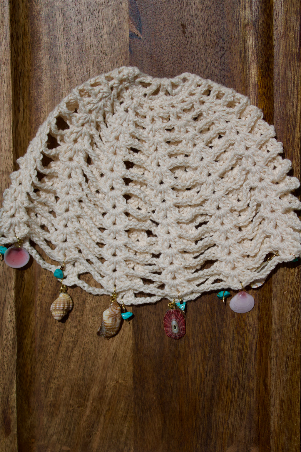 Cream Mesh hat