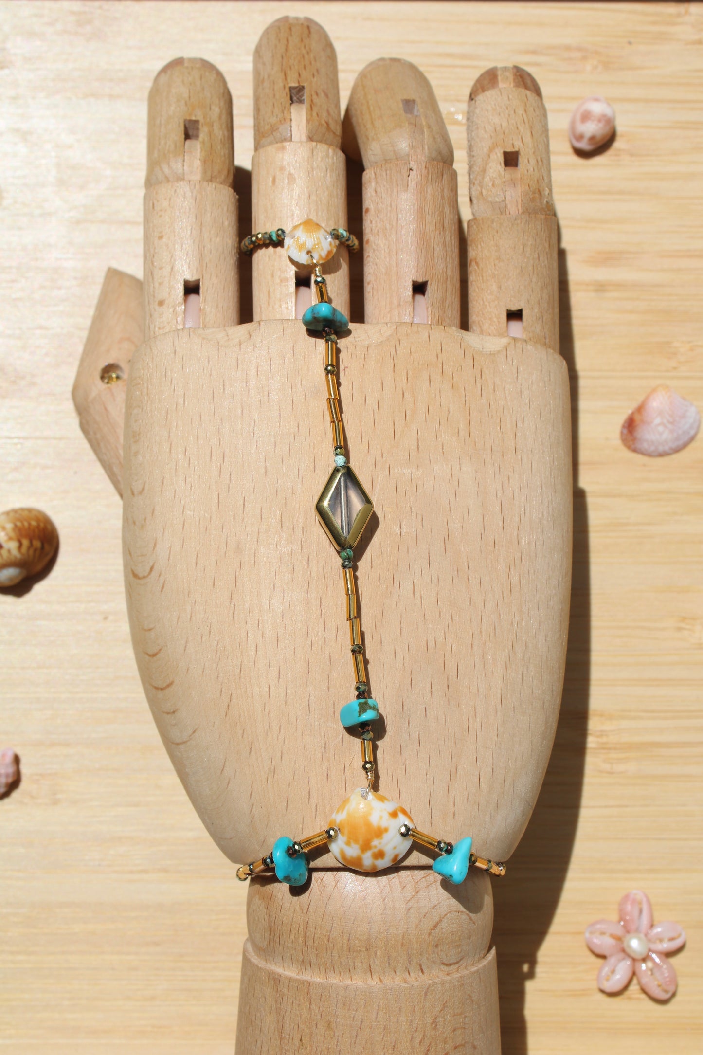 Sea beaded hand adornment